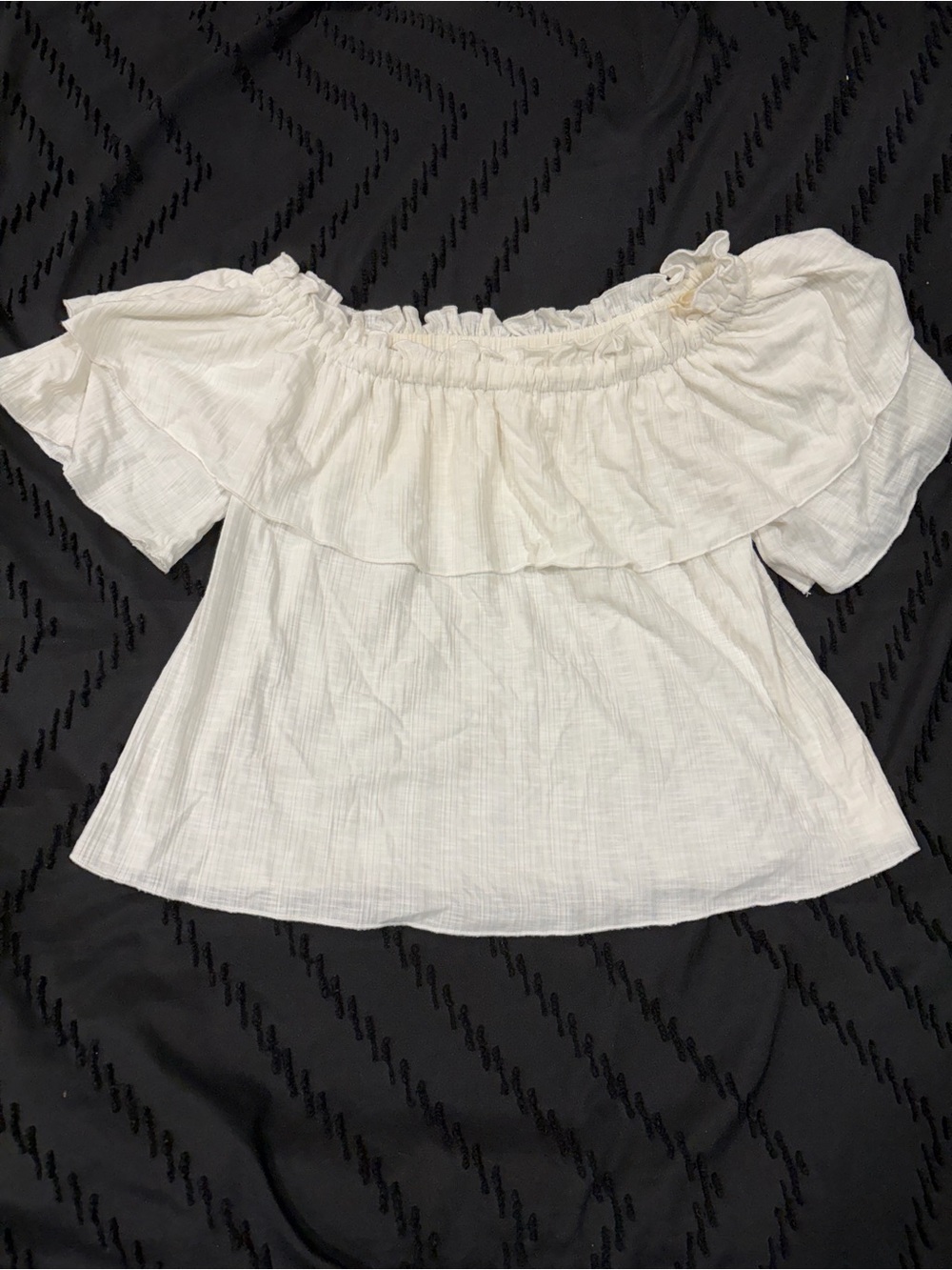 Love Riche Off-Shoulder Ruffle Blouse — White